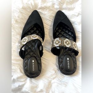 Birdies. Jet Cuff. Size 5 US Women’s shoes. Black with beading. Never worn